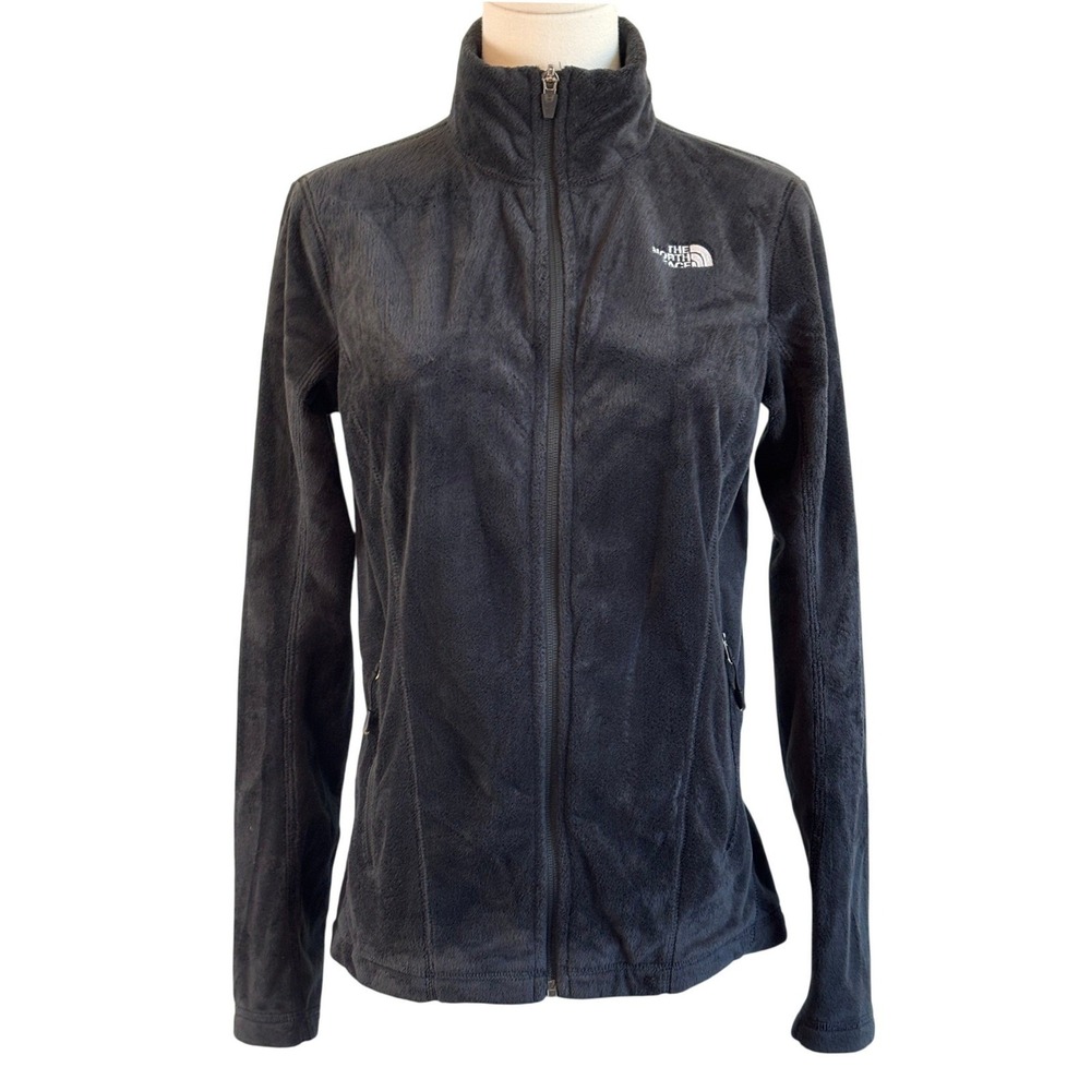 The North Face Osito Fleece Jacket Black Womens Small Full Zip Fuzzy Soft
